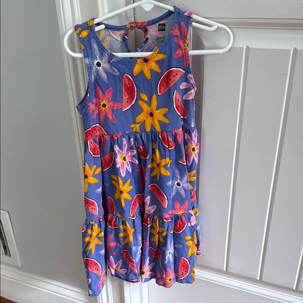 Tea Collection Blue Pleated Sundress Sleeveless Halter